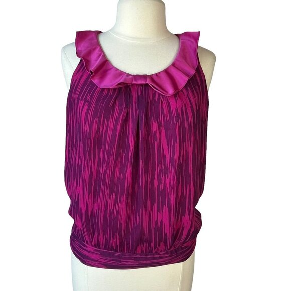 Bob Mackie Sleeveless Blouse Womens Small Pink Purple Wearable Art - Picture 1 of 6